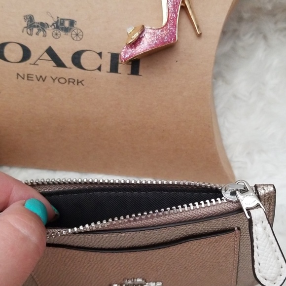 Coach Gold Colorblock Card Case - Picture 4 of 8